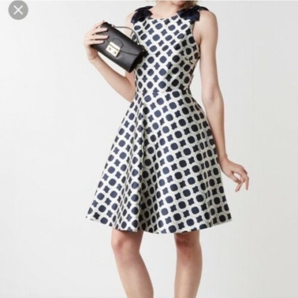 Ted Baker Dresses & Skirts - Ted Baker Tandi Skater Dress Navy Geo Blushing Rose Print Dress, Size 6